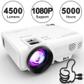 DR.Q Projector, Mini Projector 6000 Lumens, Video Projector Supports 1080P HD, Portable Projector Supports HDMI VGA AV USB TF Devices, Home Theater Projector, White.